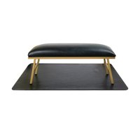 Ioensy - Almohada Y Tapete Para Uñas, Tapete De Mesa Para Uñas De Cuero Pu Suave Para Salón De Manicura, Hogar, Negro