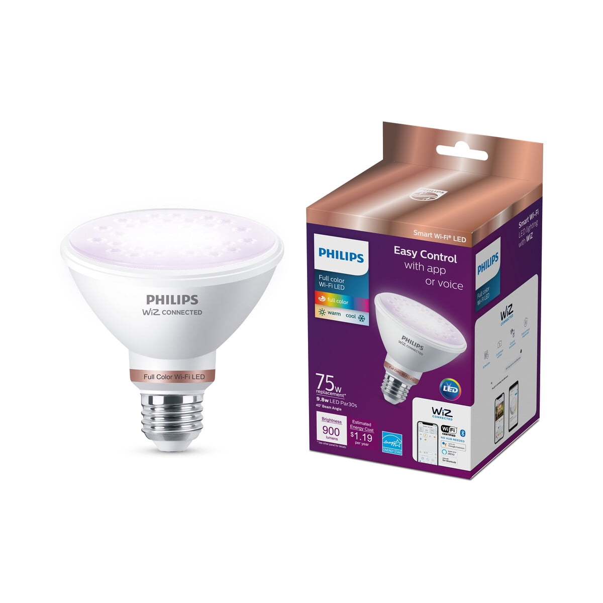 Ampolleta Led Philips Smart Wifi Par30s 75w Multicolor E26