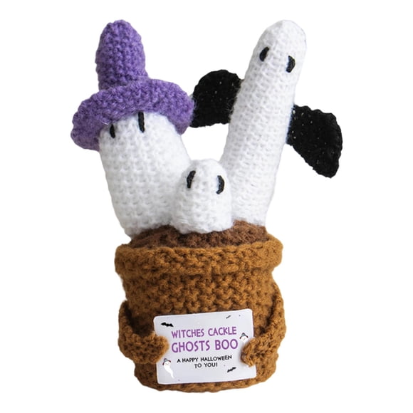 Adorno De Muñeca De Ganchillo Positivo De Halloween Para Mujeres Y Hombres, Ligero, Hecho A Mano, Con Forma De Cactus Fantasma.