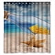 thumbnail image 1 of Cortina de ducha con diseño de botella de los deseos y estrella de mar, juego de cortina de baño con ganchos, tamaño 66 x 72 pulgadas, 1 of 3