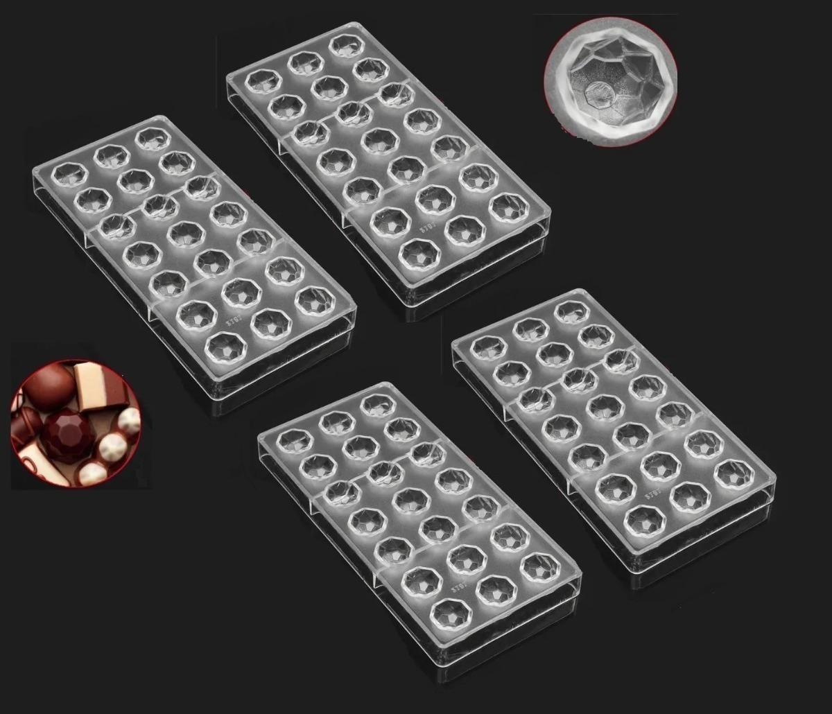 Genérico - Pack 4 Moldes Chocolate Molde Chocolate Policarbona Diamante