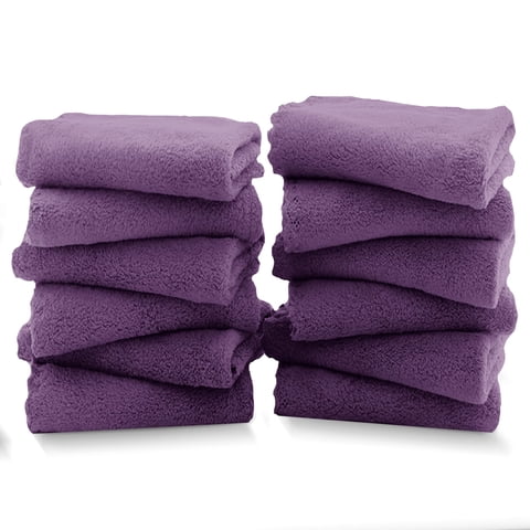 Towel Tenstars, Paquete De 12 Paños De Terciopelo Coral, 30 X 30 Cm