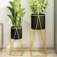 thumbnail image 4 of Porta Macetero Pedestal Maceta Plantas Negro Dorado Mediano, 4 of 9