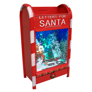 Wakeshome - Adorno De Buzón Musical De Papá Noel Con Luz Y Nieve Cayendo