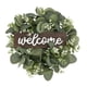 thumbnail image 1 of Welcone Wreath Green Leaves Garland Festival De Primavera Puerta Colgante De Pared B, 1 of 5