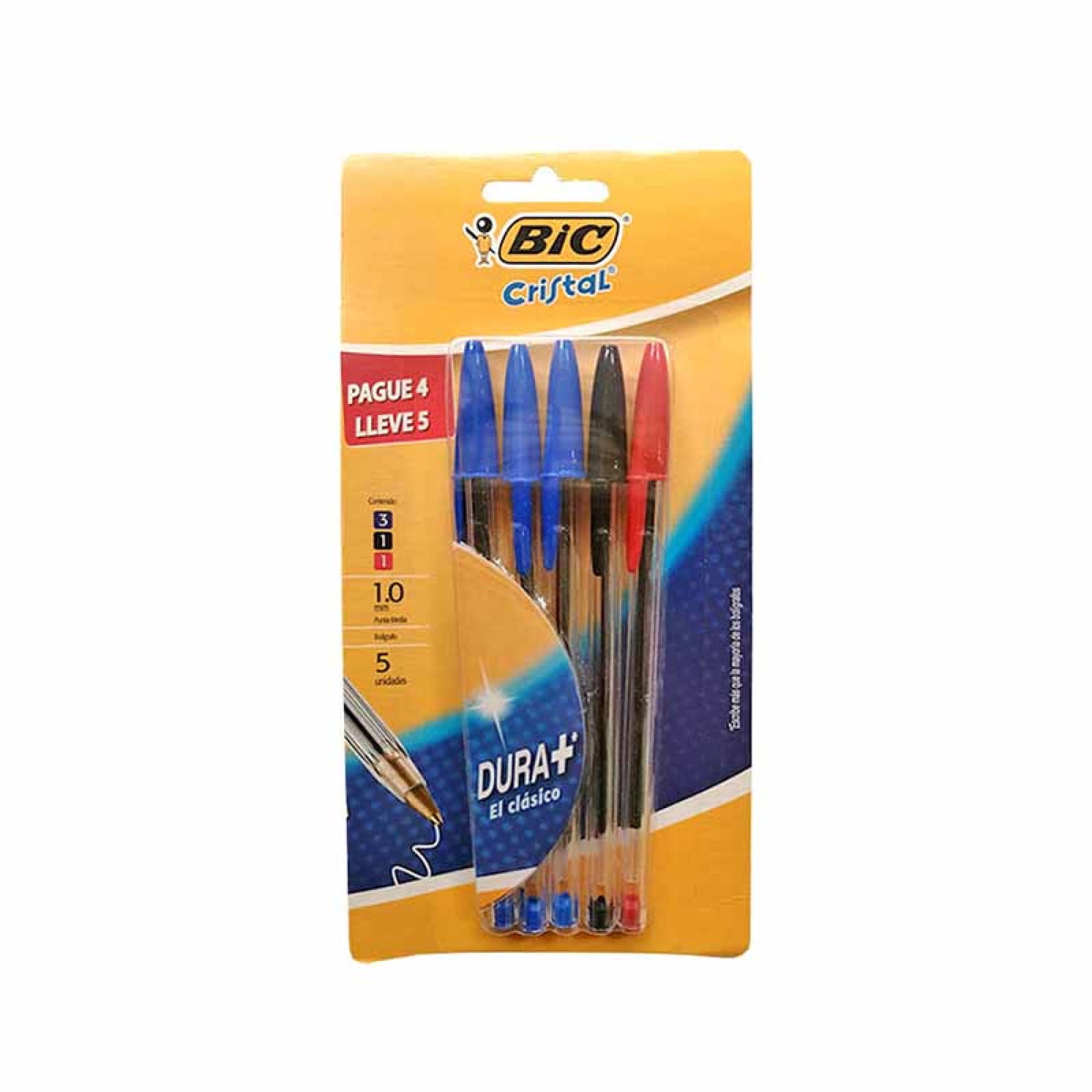 Bolígrafos Punta Media 1.0 Mm Multicolores / 5 Unidades BIC