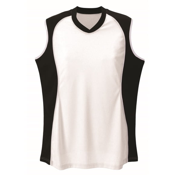 Jersey Martin Sports sin mangas con cuello en V para mujer, color blanco, talla L