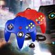 thumbnail image 2 of Controlador Burcica N64 con cable - Pack de 2 (Rojo y Azul), 2 of 7