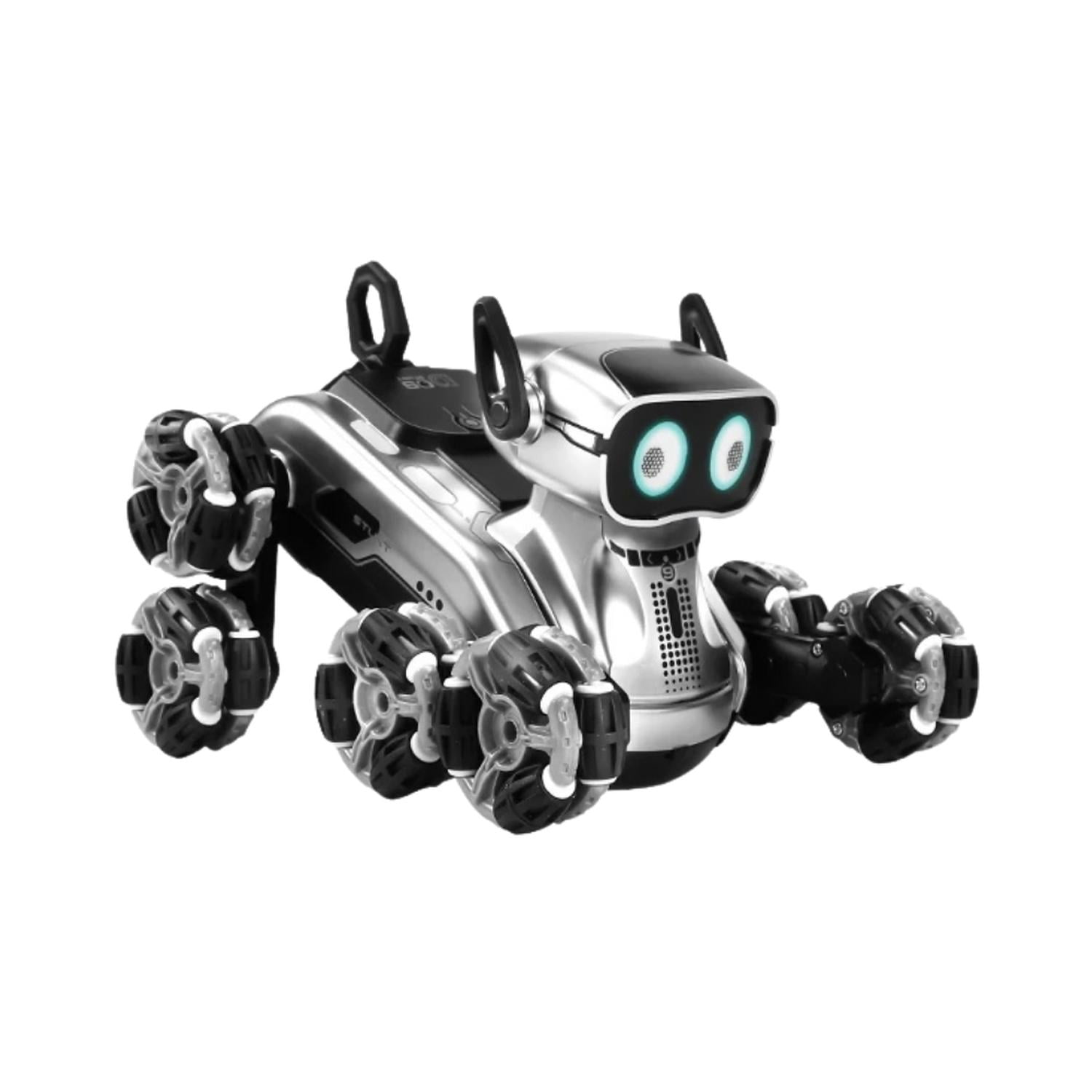 Fliperex - Perro Robot A Control Remoto Rc Juguete Con Luces Y Sonido Plateado