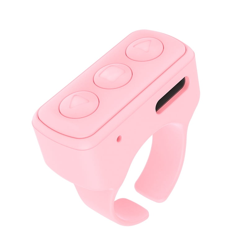 Xusx111 - Control Remoto Del Anillo, Control Remoto Del Obturador De La Cámara, Control Remoto Del Obturador Del Anillo De Desplazamiento Bluetooth Inalámbrico Para La Cámara Del Teléfono Rosa