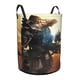 thumbnail image 2 of Titanfall Cesta de lavandería de gran capacidad redonda con asa, bolsa para ropa sucia plegable, almacenamiento para dormitorio, baño y lavadero 44x35 cm, 2 of 6