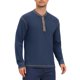thumbnail image 4 of INSPIRE CHIC Camisetas Henley para Hombre Camisetas de Manga Larga con Botones Camiseta Casual L Azul Marino, 4 of 6