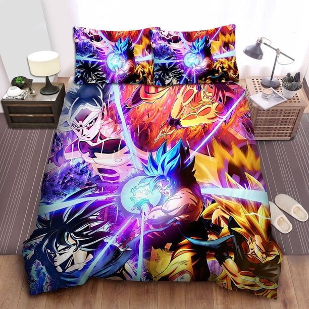 Dragon Ball Goku Legend of the Super Saiyan Bedding Set: Duvet Cover, Sheet Spread3-Piece Bedding Set (1 Duvet Cover + 2 Pillow Shams)