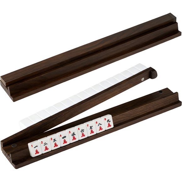 Soportes para Mahjong MUTEX de Madera de Nogal 45 cm Juego de 4