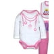 thumbnail image 2 of Body Manga Larga + Pantalón + Babero Set 3 Piezas - Niña 12M, Blanco con Rosa, 2 of 2