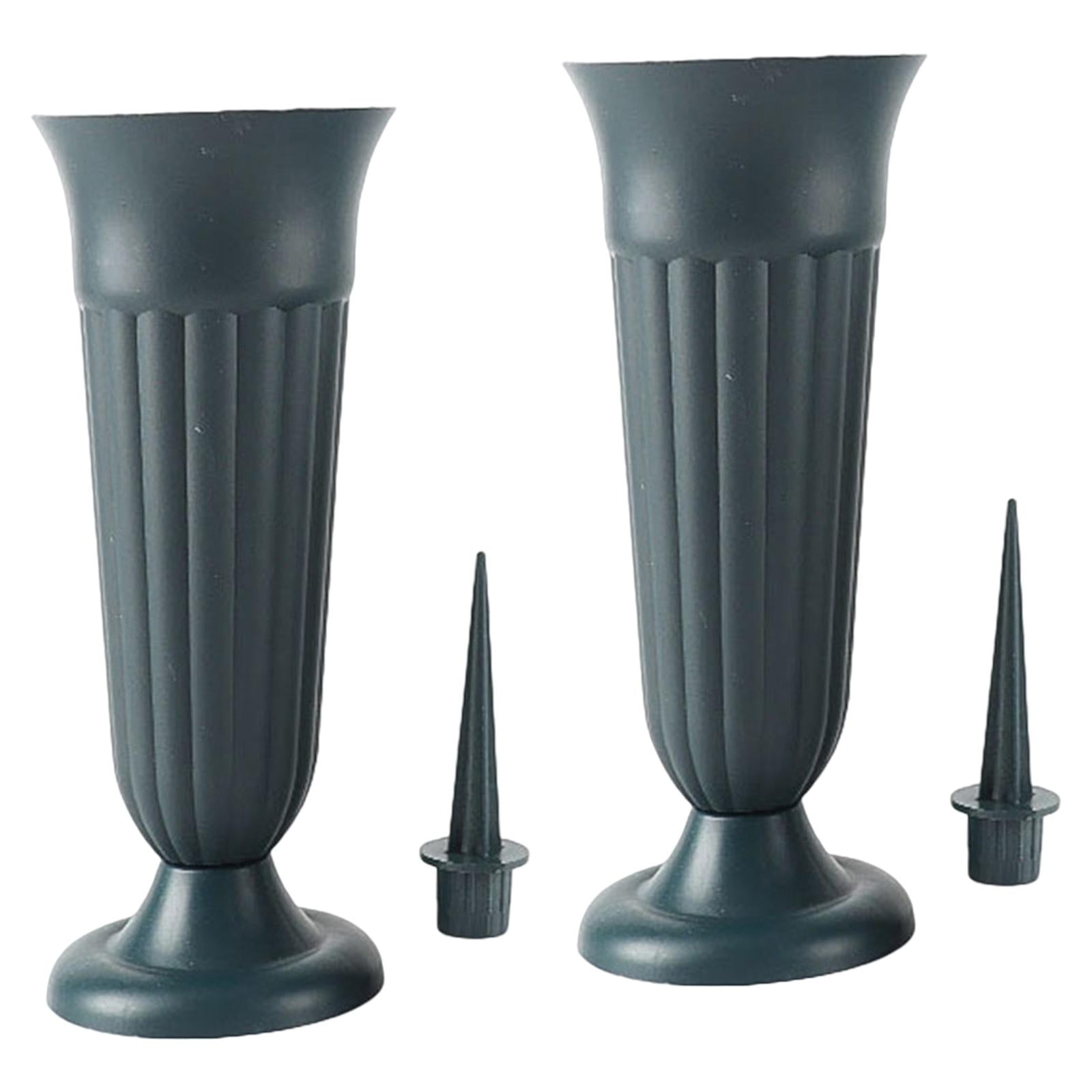 Bothyi - Jarrón De Tumba Jarrón Conmemorativo Desmontable Para Arreglo De Flores Junto A La Tumba De Césped Verde Oscuro