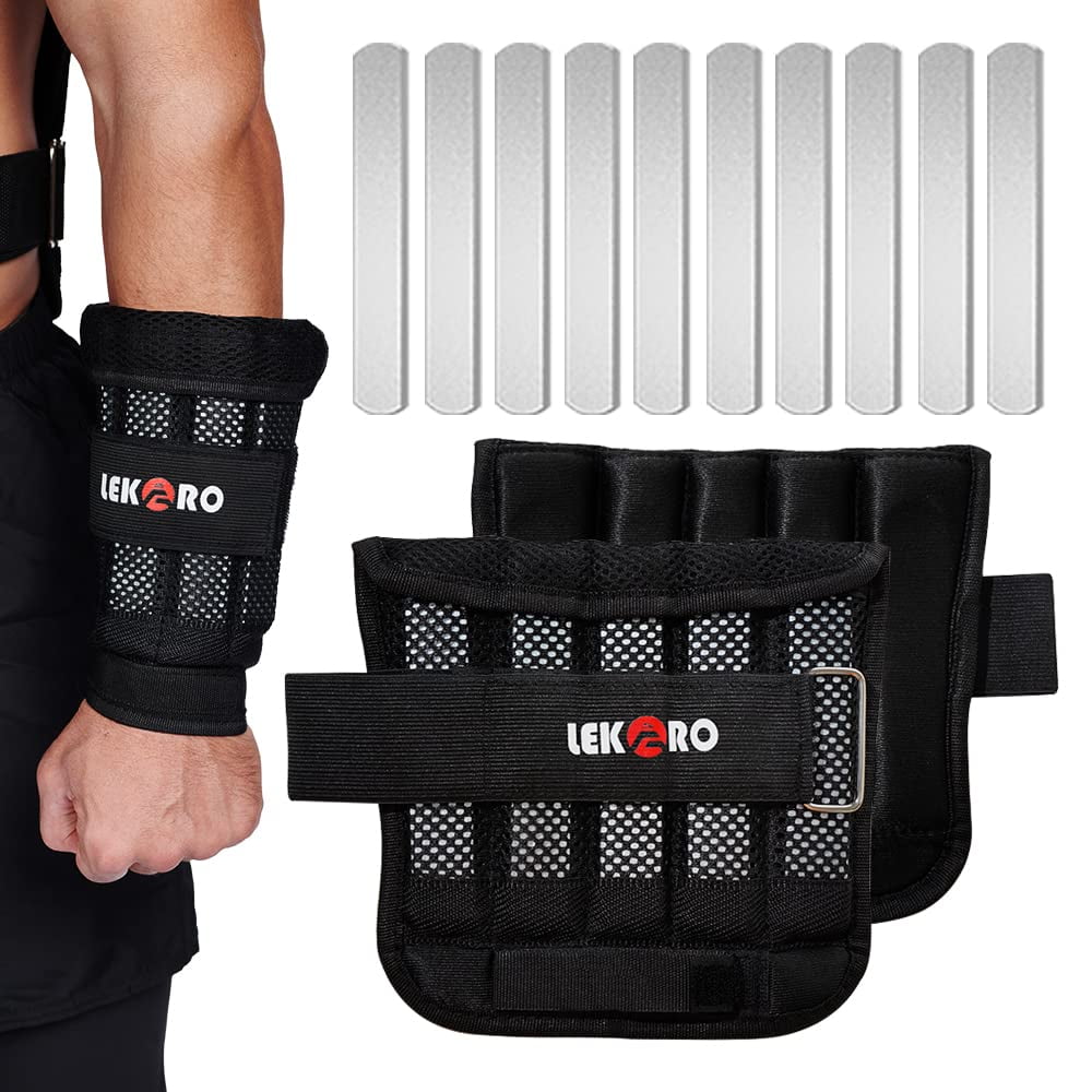 Lekaro - Pesas De Muñeca Y Tobillo Lekäro Ajustables De 2,2 Kg Para Brazos Y Piernas, 1 Par