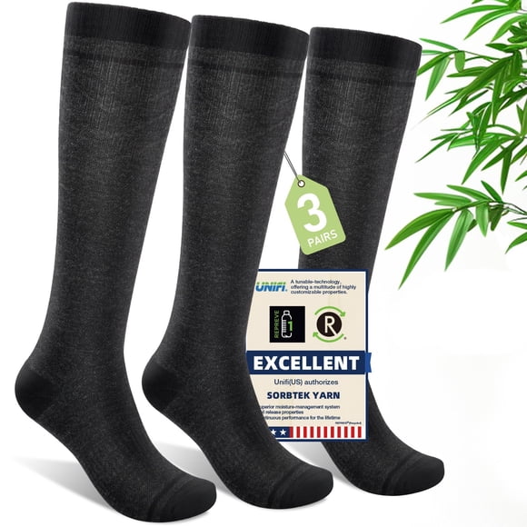 Calcetines de compresión Iambamboo 3 pares gris oscuro S/M