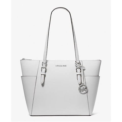 Cartera Michael Kors Womens Charlotte Large Saffiano Leather Topzip Tote Bag Optic White 35F0Scft3L-085