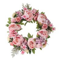 Bothyi - Corona De Flores De Peonía De 16.0 In Para Puerta De Navidad, Pared, Ventana, Decoración Colgante