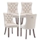 thumbnail image 1 of Juego de 4 Sillas de Comedor Kiztir Tapizadas en Terciopelo Beige, 1 of 9