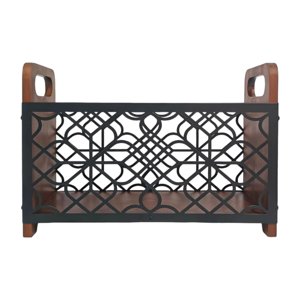 Magideal - Revistero De Madera, Organizador De Archivos De Escritorio, Portaperiódicos De Suelo, Cesta Para Guardar Archivos, Revistero Para Archivos Y Juguetes. Geometría