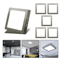 Genérico - 5 Foco Plafon Led Cuadrado Sobrepuesto 18W Luz Fria Niquel