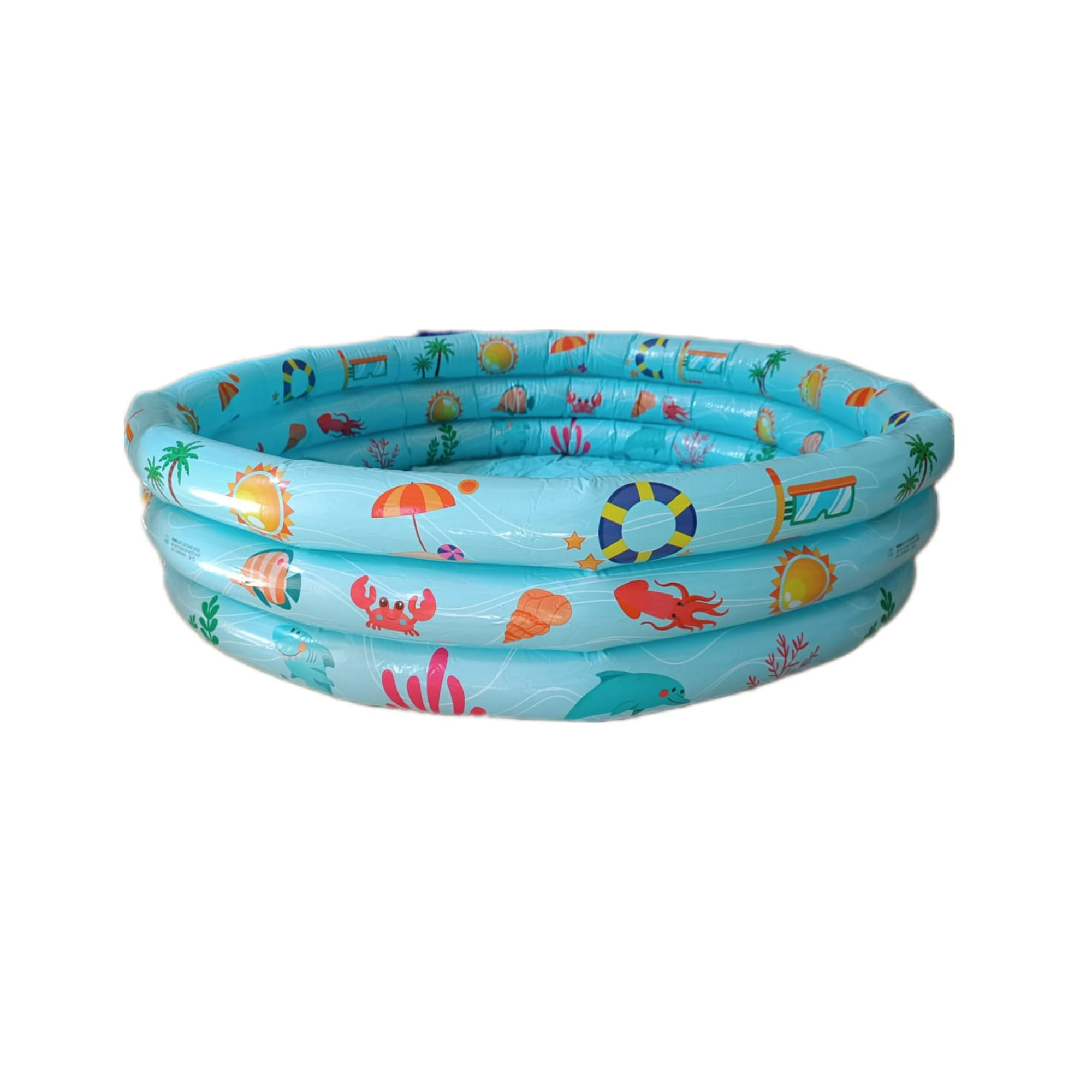 Defensor Forever - Piscina Inflable De Plástico Niños, 3 Anillos 110 X 28 Cm, Celeste