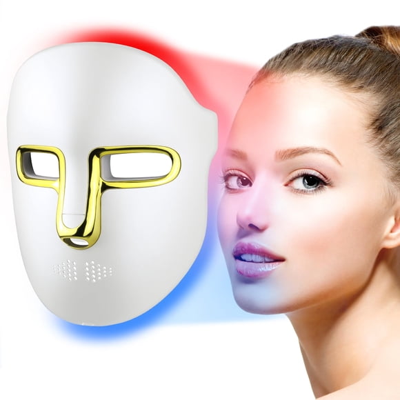 Mascarilla Facial Led Terapia De Luz Rojo Azul Infrarrojo Antienvejecimiento