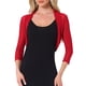 thumbnail image 1 of INSPIRE CHIC Bolero de Mujer Semi Transparente con Mangas 3/4 Cárdigan Corto Rojo Talla L, 1 of 6