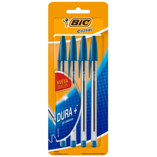 Lápices Pasta Azul Punta Media 1.0 Mm, 4 Un Bic