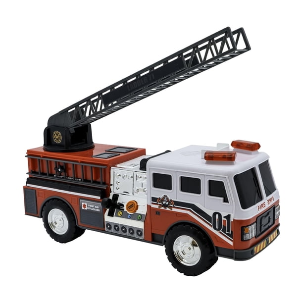 Camión de bomberos interactivo Toy Mighty Fleet Fire Truck de 41 cm con luces y sonidos