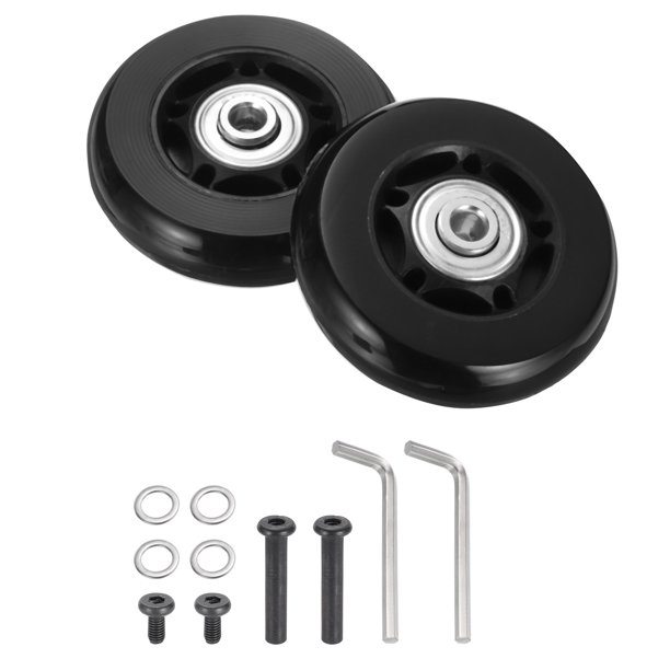 Uxcell Juego de 1 Ruedas de Repuesto para Equipaje 64 x 18 mm/2.5" x 0.7" Ruedas Giratorias de Goma con Rodamiento Kits de Reparación