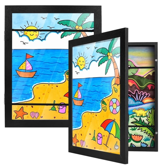 Marco de arte PECULA Kids, 8,5 x 11 pulgadas, apertura frontal con capacidad para 100