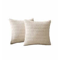 Genérico - Pack De 2 Fundas De Almohadas Cojín 45X45 Cm Con Diseño Suave Para Sillón Y Cama Blanco Crema