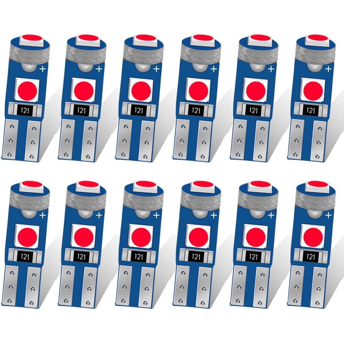 Ampolleta Led T5 Duscoke 12v Roja Pack 12 Tablero Auto