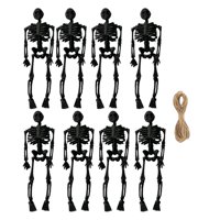 Magideal - 8 Figuras De Esqueletos De Halloween, Decoración De Halloween, Estatuas De Calaveras De 14 Cm Para Decoración De Fiestas, Accesorios De Terror Y Miedo Negro