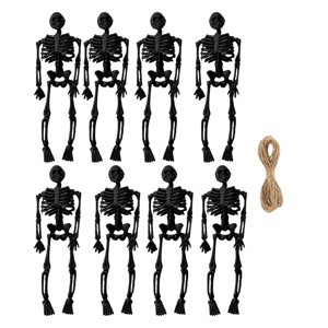 Magideal - 8 Figuras De Esqueletos De Halloween, Decoración De Halloween, Estatuas De Calaveras De 14 Cm Para Decoración De Fiestas, Accesorios De Terror Y Miedo Negro