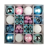 Magideal - 42 Piezas De Adorno Inastillable Decorativo 3 6 Cm Set De Navidad Hogar Vacaciones , Azul Blanco Rosa