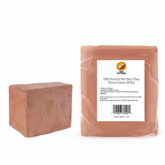 Arcilla de secado al aire Old Potters 4.5 kg, calidad premium, color terracota