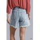 thumbnail image 2 of Shorts Thin Blue Line Denim Cintura Alta Borde Deshilachado, 2 of 3