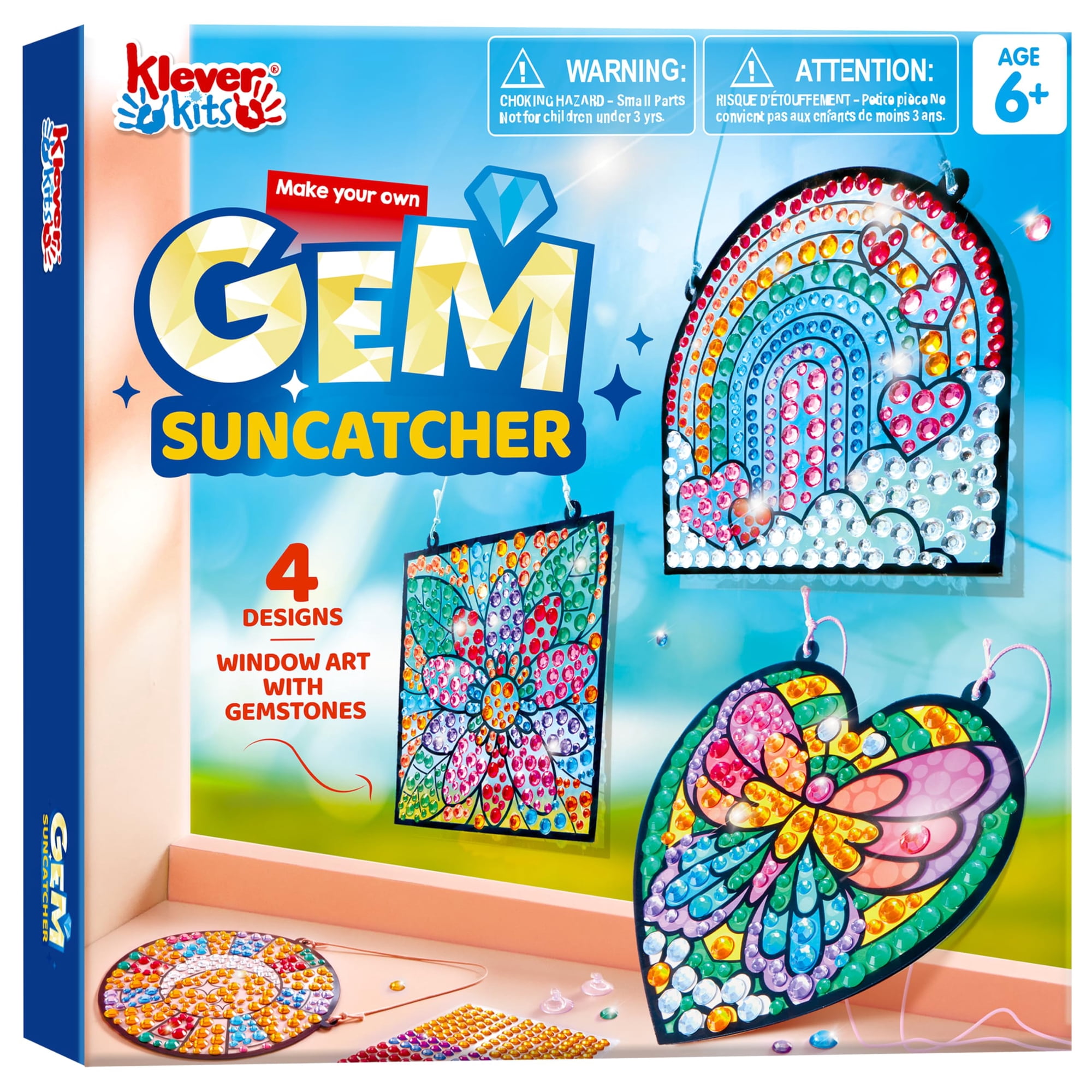 Kit De Pintura Con Gemas Window Art Suncatcher Klever Kits, 4 Piezas