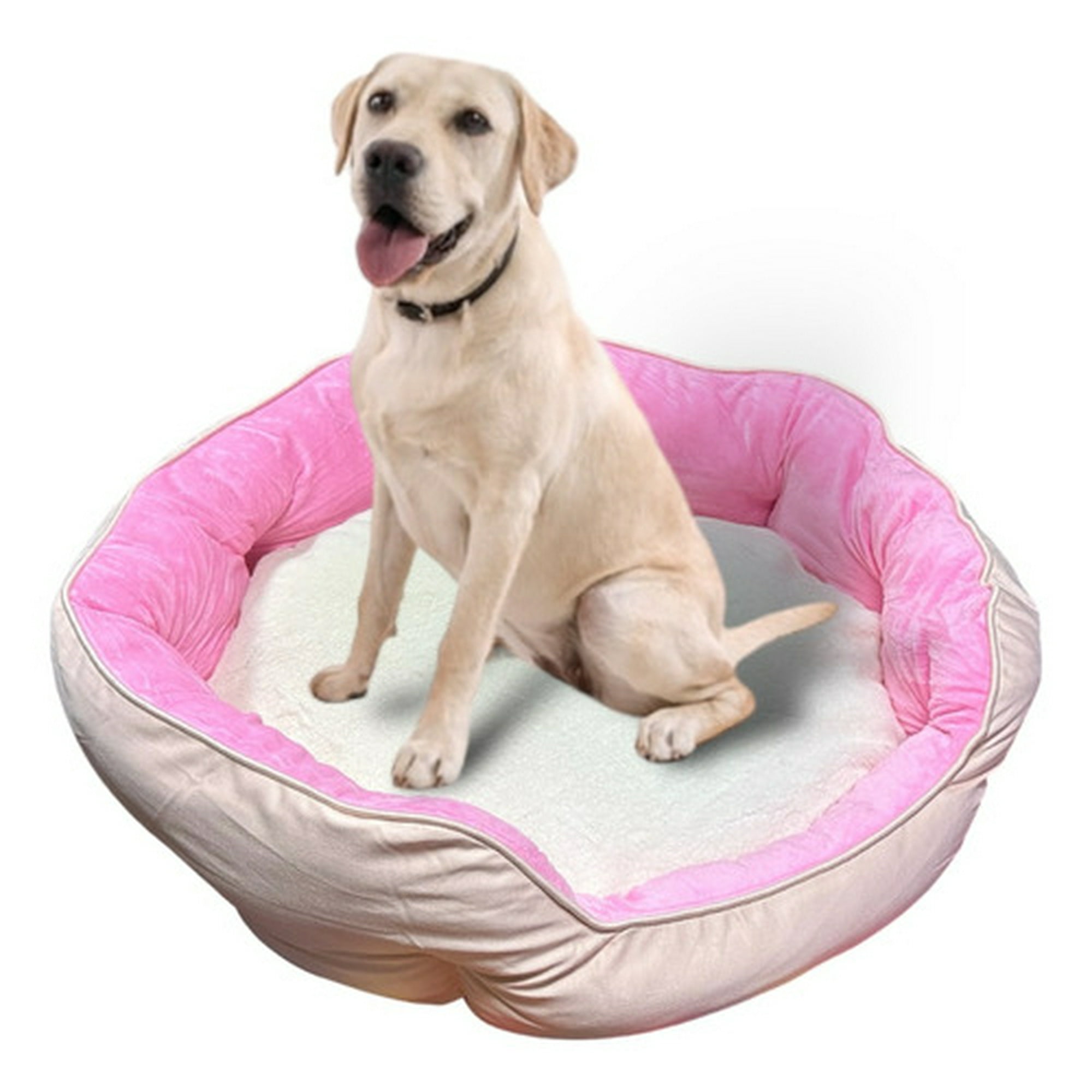 Crusec - Cama Cojín 70 Cm Mascotas Acolchada Grande Para Perro Y Gato Rosa
