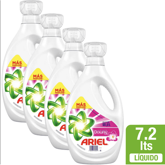 Pack x 4 Detergente Líquido Concentrado Ariel Toque de Downy 1.8 L
