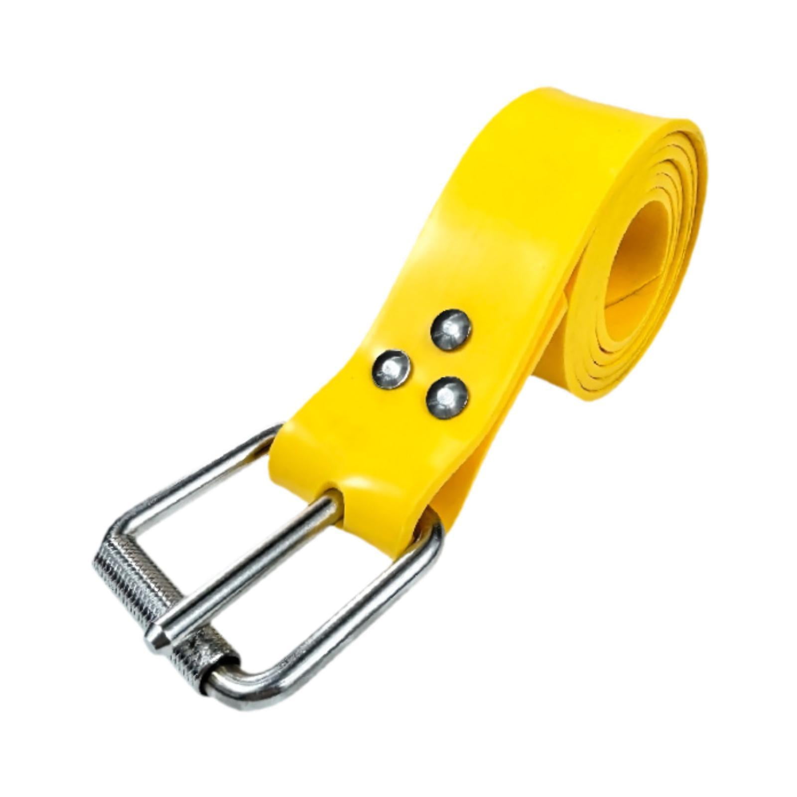 Magideal - Cinturón De Pesas Para Buceo, Cinturón De Pesas Ajustable De Silicona Con Hebilla De Acero Inoxidable, Cinturón De Buceo Para Deportes Subacuáticos Amarillo