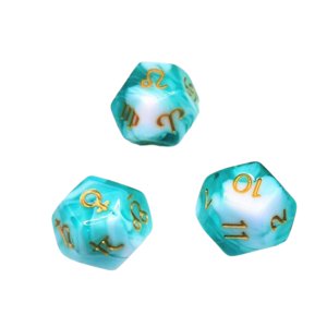 Magideal - 3X Dados Poliédricos D12, Tarjeta Multifacética, Juguetes De Entretenimiento, Dados De Astrología Acrílicos Para Juego De Mesa De Cumpleaños, Recuerdo Estilo A