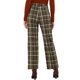 thumbnail image 3 of INSPIRE CHIC Pantalones Largos Rectos con Cintura Elástica de Botón y Cremallera a Cuadros para Mujer Regreso a Clases M Verde Militar, 3 of 6