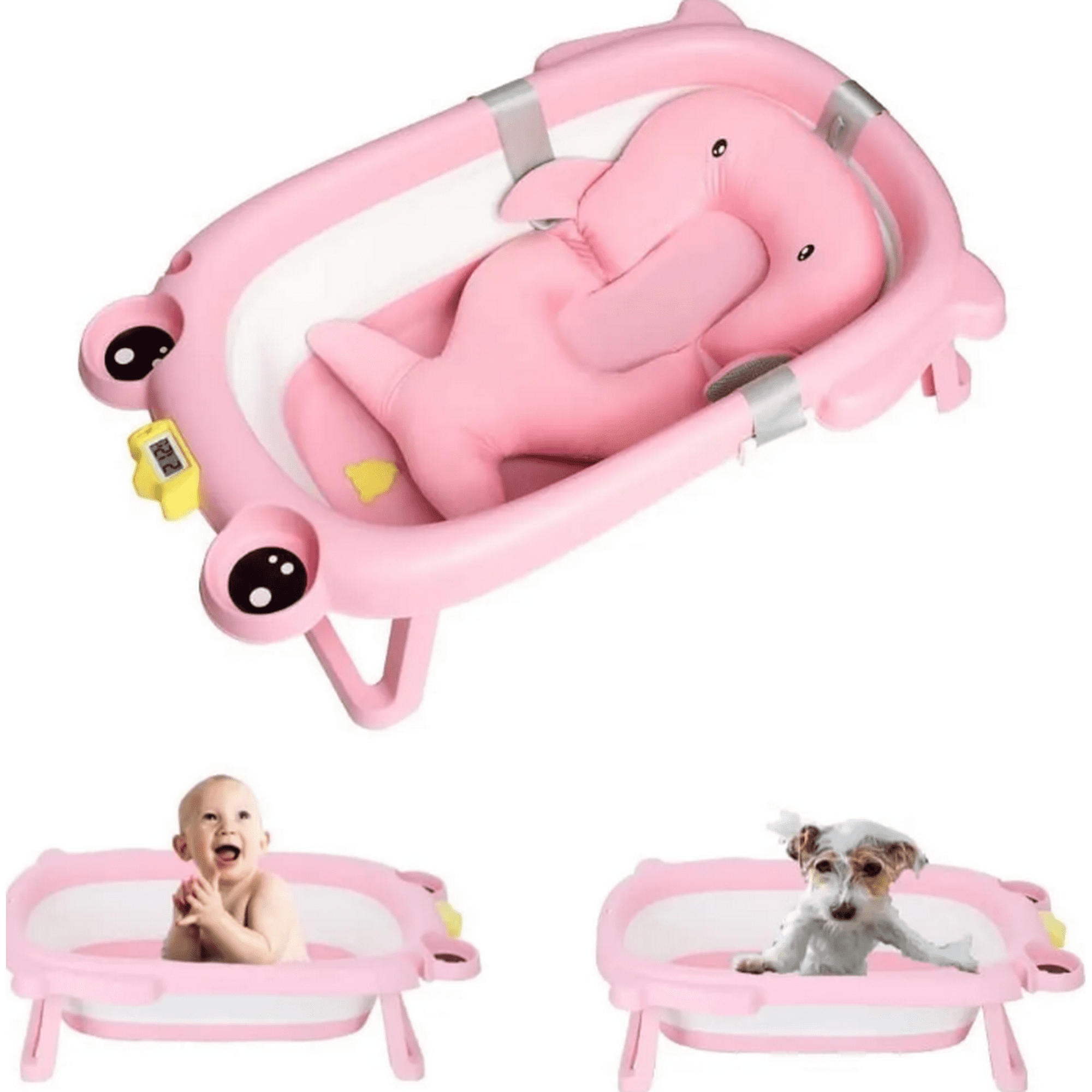 Wakeshome - Tina Sapito Bañera Bebé Plegable + Cojín Reforzado