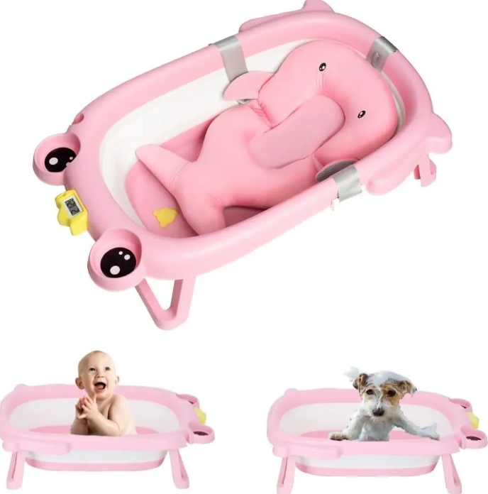 Wakeshome - Tina Sapito Bañera Bebé Plegable + Cojín Reforzado