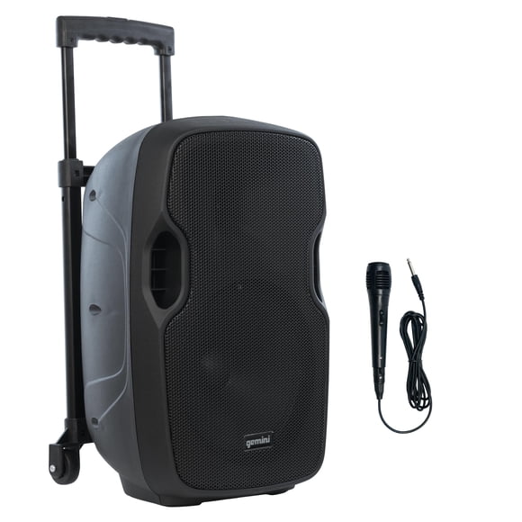 Altavoz Bluetooth inalámbrico Gemini de 10 pulgadas alimentado por batería con asa tipo trolley, ent
